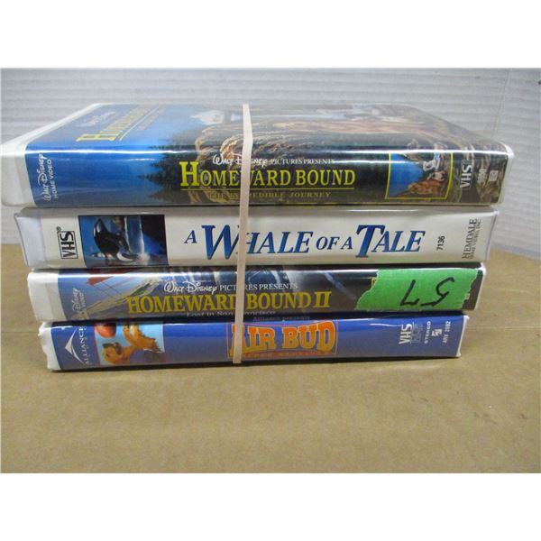ESTATE:  4 VHS MOVIES (WALE OF TALE, HOMEWARD BOUND, AIR BUD)