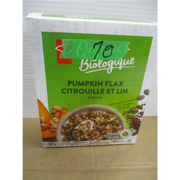 SHELF PULLS (AS IS):  PUMPKIN FLAX CEREAL (325G) - BOX