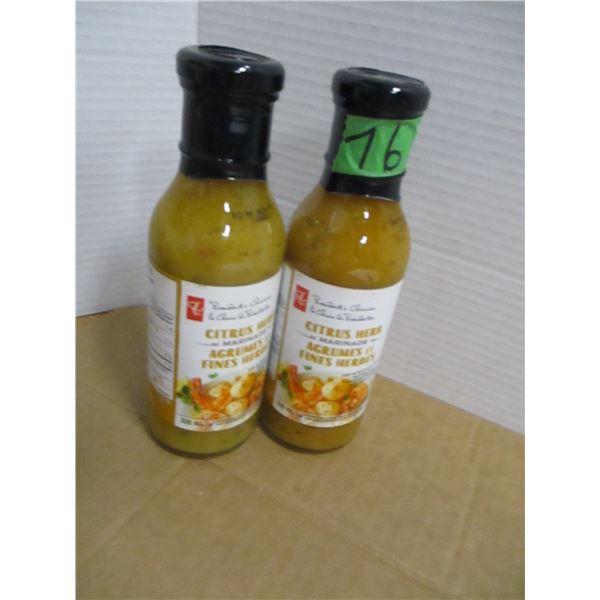 SHELF PULLS (AS IS):  CITRUS HERB MARINADE - 2 BOTTLES