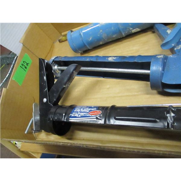 ESTATE:  FLAT C/W CAULKING GUNS, DOWELS, ETC