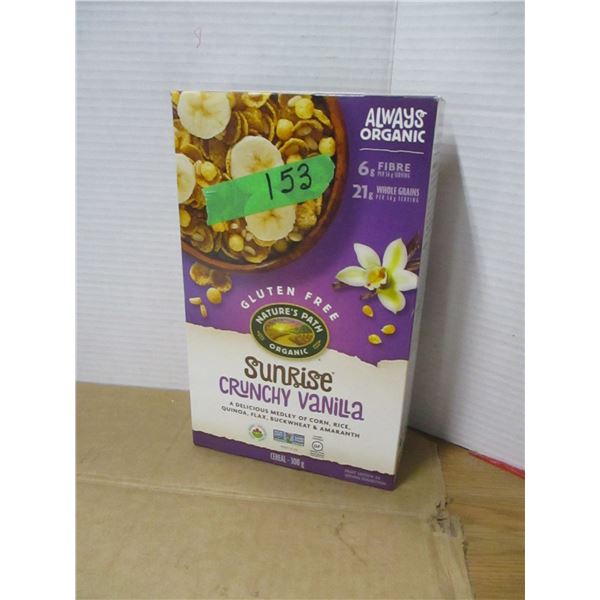 SHELF PULLS (AS IS):  SUNRISE VANILLA CEREAL (300G) - BOX