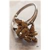 Image 1 : Sterling Silver Ring With Gold Nuggets