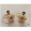 Image 1 : Gold Filled Ivory And Gold Nugget Earrings