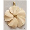 Image 1 : Ivory Dogwood Pendant With Gold Nugget