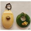 Image 1 : Ivory And Jade Pendants With Gold Nuggets