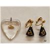Image 1 : Lucite Gold Nugget Earrings And Heart Pendant