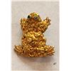Image 1 : Tiny Gold Nugget Frog Pin With Emerald Eyes
