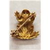 Image 2 : Tiny Gold Nugget Frog Pin With Emerald Eyes