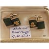 Image 1 : Jade And Gold Nugget Cuff Links