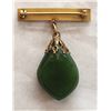 Image 2 : Gold Nugget And Jade Drop Brooch