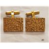 Gold Filled Cuff Links With Gold Nuggets