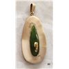 Image 1 : Walrus Ivory Jade And Gold Nugget Pendant
