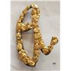 Image 1 : 10K Gold Nugget Initial "A'' Brooch