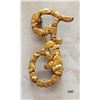 Image 1 : Gold Nugget Initial "F" Brooch