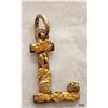Image 1 : Small Gold Nugget Initial "L" Charm