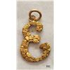 Image 1 : Gold Nugget Initial "E" Pendant