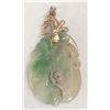 Image 2 : 18K Gold Carved Jade Pendant
