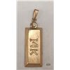 Image 1 : 14K Gold Bar And Diamond Pendant