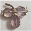 Image 2 : 9Ct Gold And Amethyst Clover Brooch