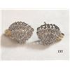 Image 1 : 10K Gold With Real Diamonds Cluster Earrings