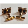 Image 2 : Gold Plated Opal Mosaic Cuff Links