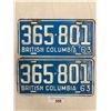 Image 1 : Pair Of 1963 British Columbia License Plates