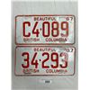 Image 1 : Pair Of 1967 British Columbia License Plates