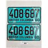 Image 1 : Pair Of 1960 British Columbia License Plates