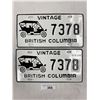 Image 1 : Pair Of Vintage Collector British Columbia License Plates