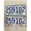 Image 1 : Pair Of 1968 British Columbia License Plates
