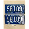 Pair Of 1969 British Columbia License Plates