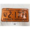 Image 1 : 1966 North West Territories License Plate