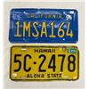 Image 1 : 2 License Plates, Hawaii And California