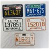 Image 1 : 5 Motorcycle License Plates, California, British Columbia, Etc..