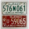 Image 1 : 2 Quebec License Plates, 1966 And 1975