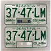 Image 1 : Pair Of British Columbia License Plates
