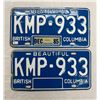 Image 1 : Pair Of British Columbia License Plates