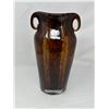 Image 1 : Vintage Brown And Amber Striped Murano Style Art Glass Vase