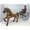 Image 1 : Vintage Horse Harness Racing Sulky With Driver