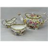 Image 1 : 3 Pieces Of Hammersley, Footed Teapot, Creamer, And Sugar Bowl