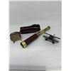 Image 2 : 3 Collectibles, Tasco Telescope, Miniature Cast Iron Airplane, And Footed Inkwell