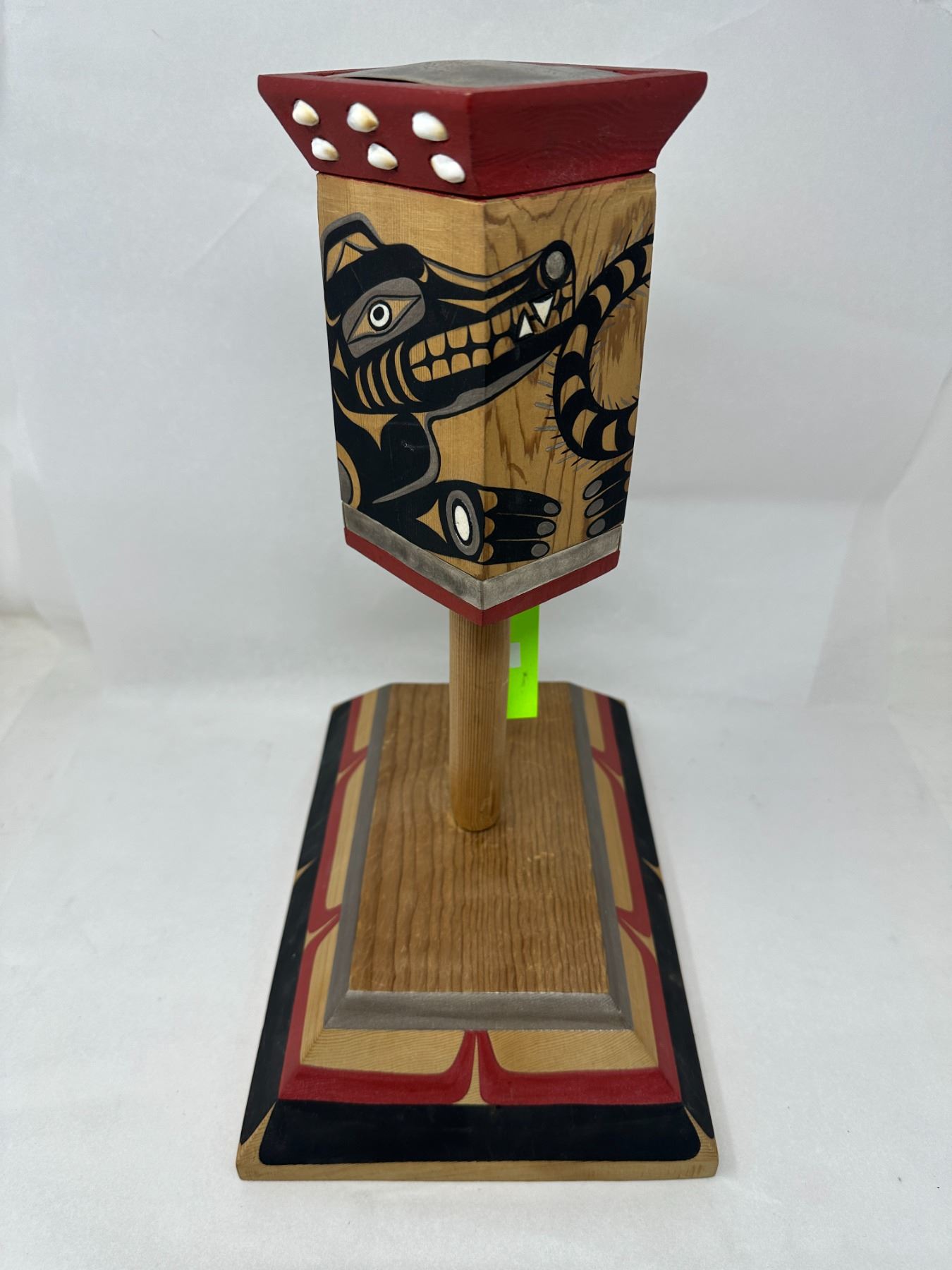 Box Rattle Carved First Nations Bent Box Rattle By Tom Patterson With Wolf Design ...