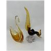 Image 1 : Vintage Murano Style Brown Glass Pheasant And Art Glass Swan