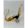 Image 2 : Vintage Murano Style Brown Glass Pheasant And Art Glass Swan