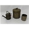 Image 1 : Miniature Silver Plate, Jar With Lid, Watering Can, And Cup Engraved With Flowers