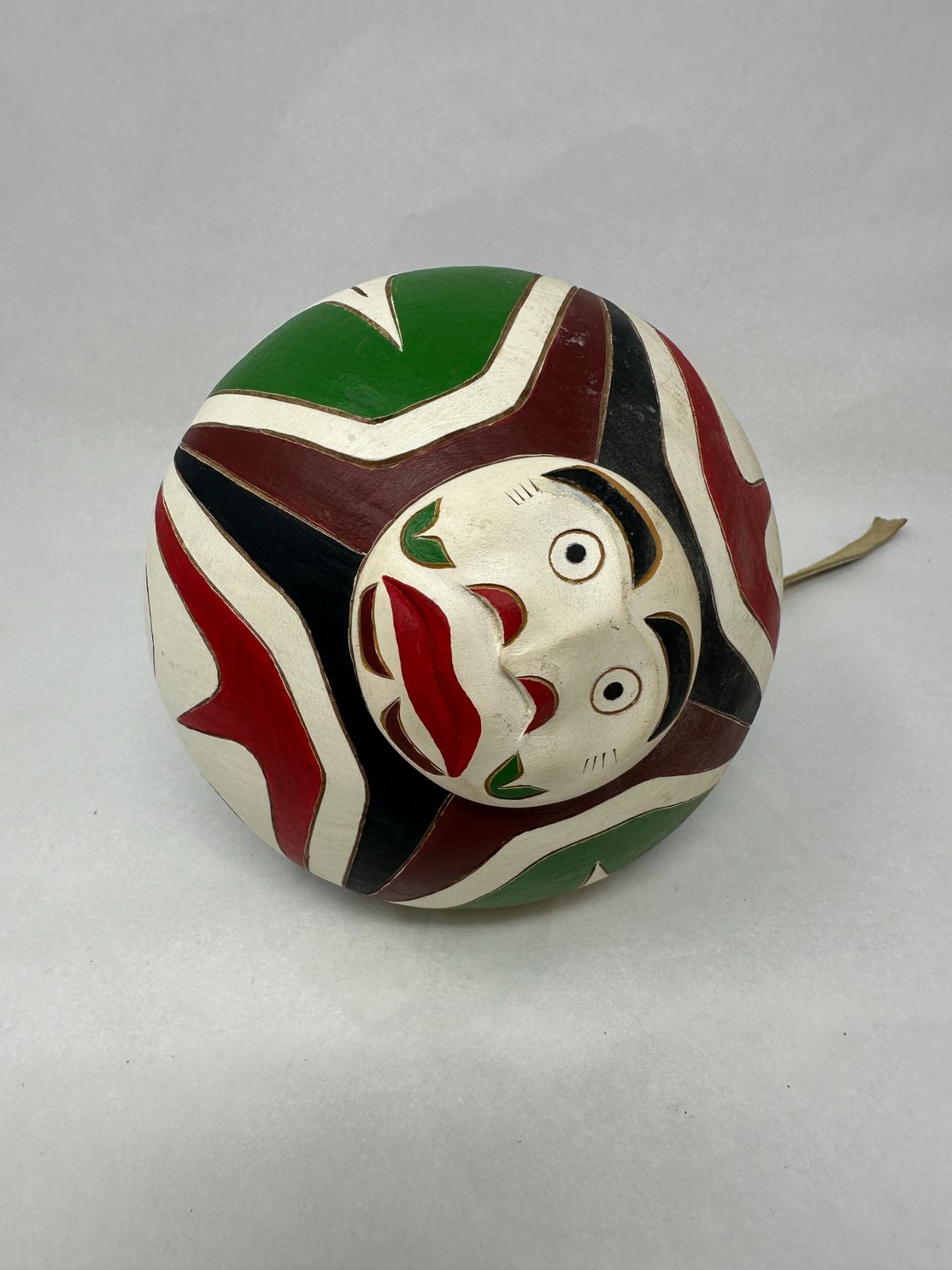 First Nations Rattle Drawing Hand Carved And Painted First Nations Rattle With Carved Face By Greg ...