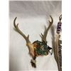 Image 2 : 2 Decorative Deer Skulls, One Signed Punmia, And A Large Bullet
