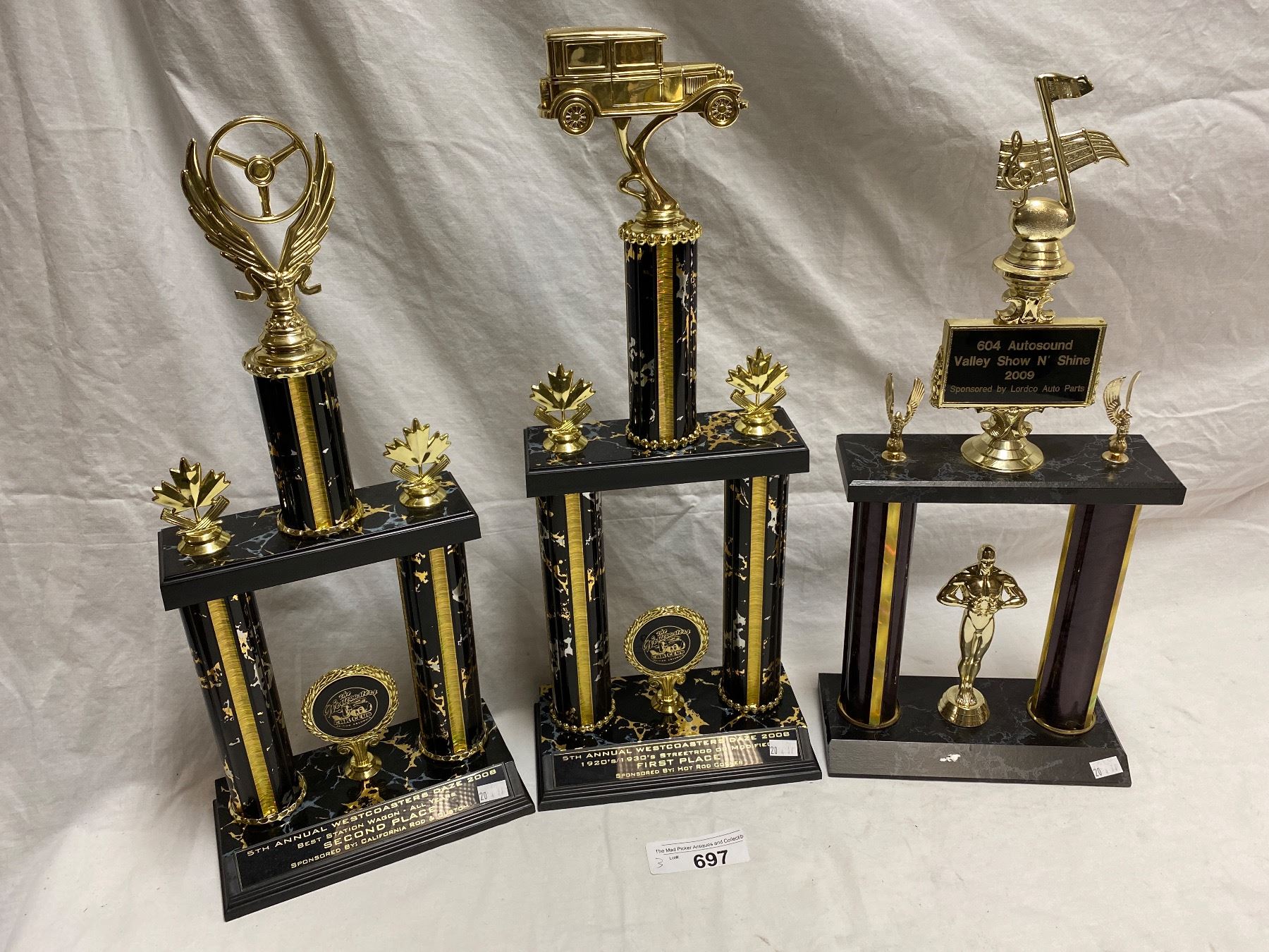 Car Trphys 3 Trophies For Car Shows