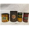 4 Vintage Tins, Empress Jam, Nabob Baking Powder, Malkins, Etc[x=#8230/]