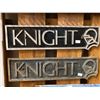 2 Metal Knight Plaques
